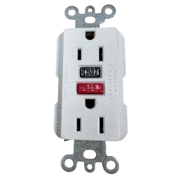 Leviton 6599‑W Duplex Receptacle 125 V Ground Fault Interruptor White Lot 2 New - Picture 3 of 5